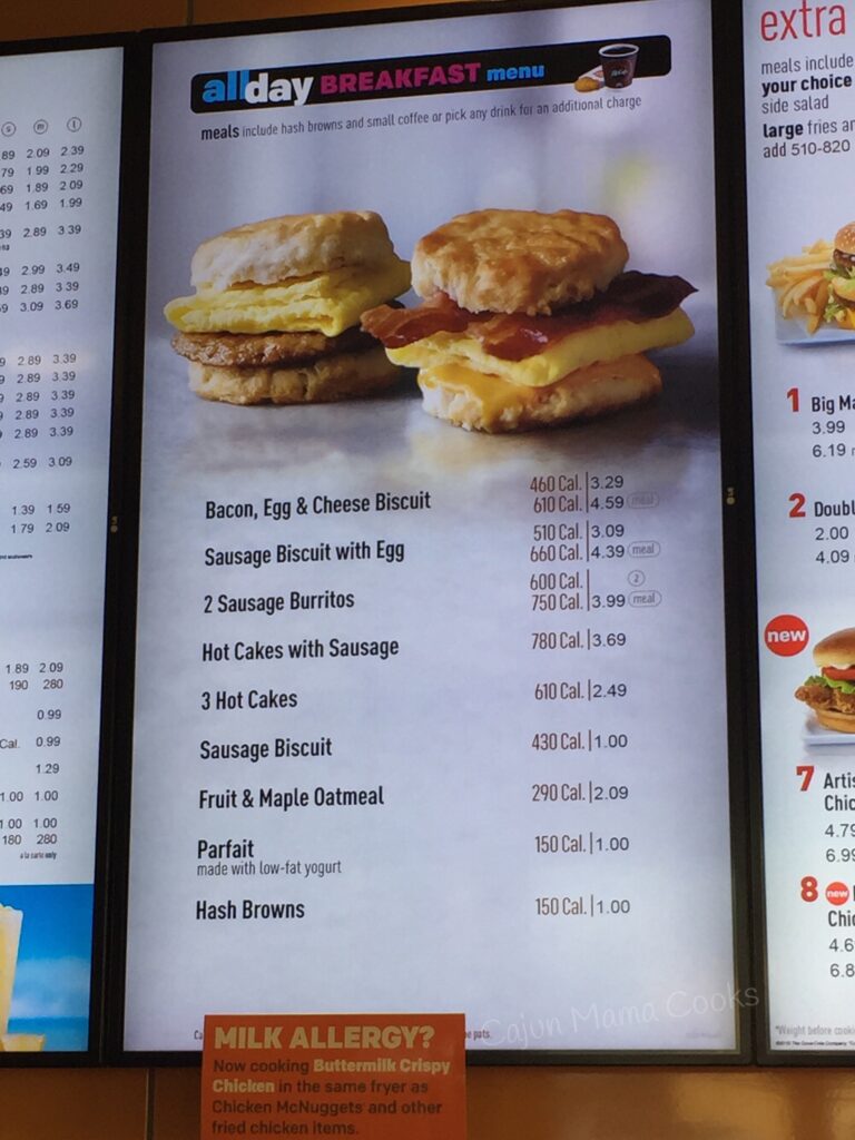 Mcdonalds Breakfast Menu With Prices