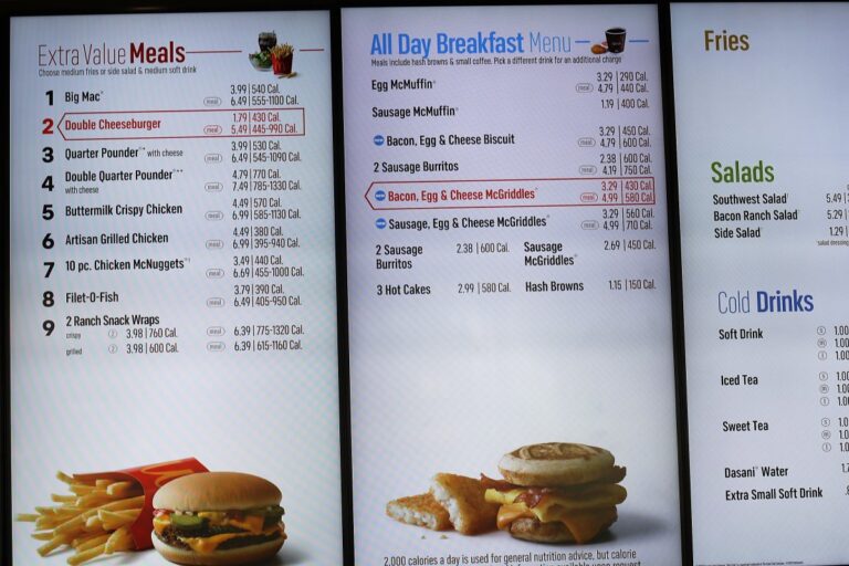 Mcdonalds Menu in California With Prices