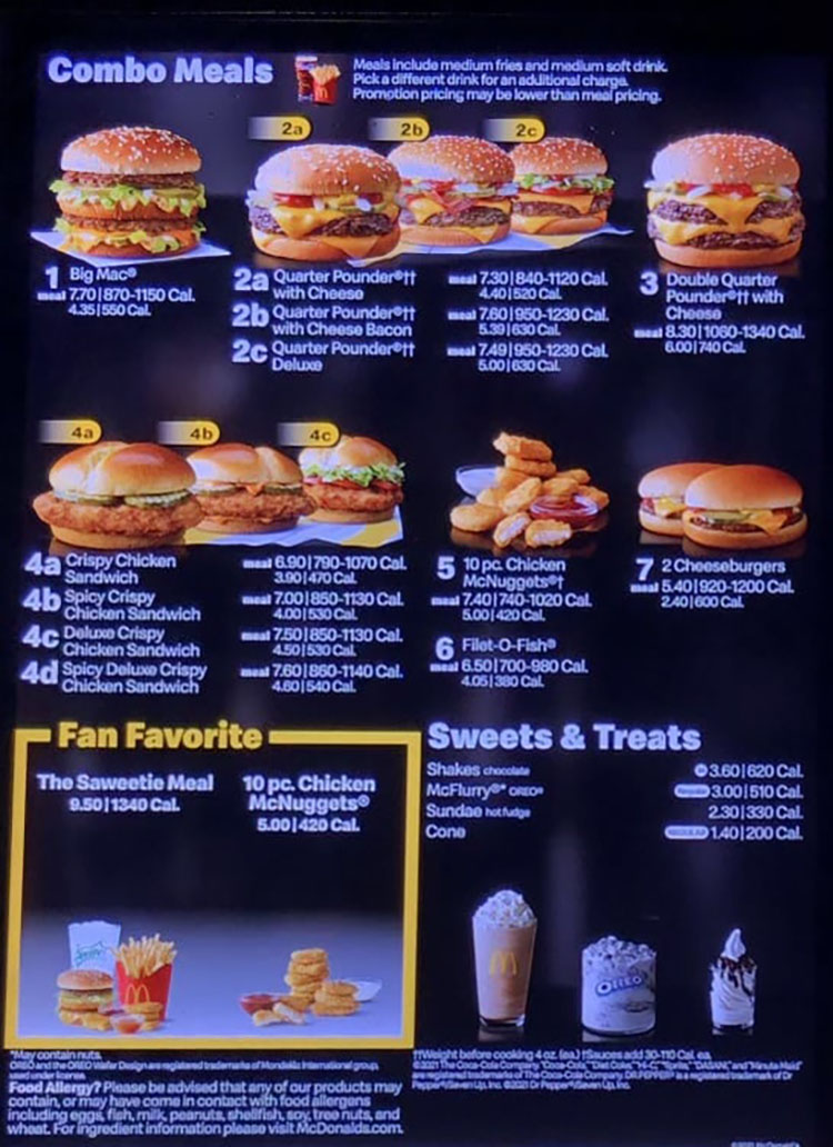 Mcdonalds Menu With Prices Today