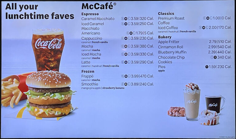 Mcdonalds Online Menu With Prices